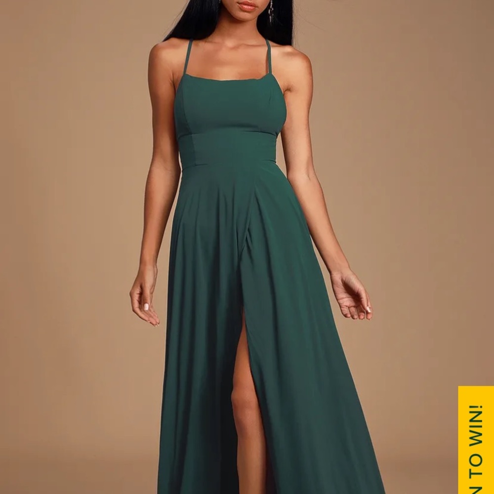 Dreamy Romance Forest Green Backless Maxi Dress